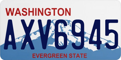 WA license plate AXV6945