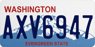 WA license plate AXV6947