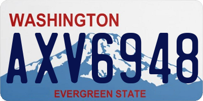 WA license plate AXV6948