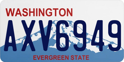 WA license plate AXV6949