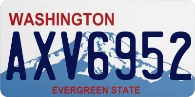 WA license plate AXV6952