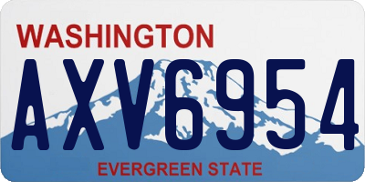WA license plate AXV6954