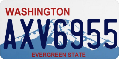 WA license plate AXV6955