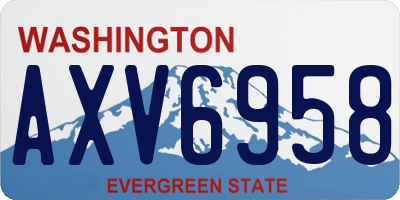 WA license plate AXV6958