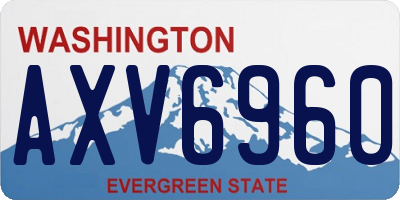 WA license plate AXV6960