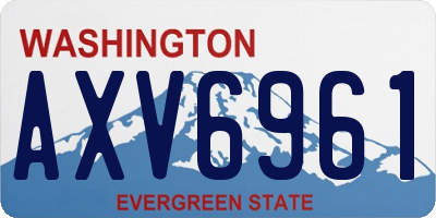 WA license plate AXV6961