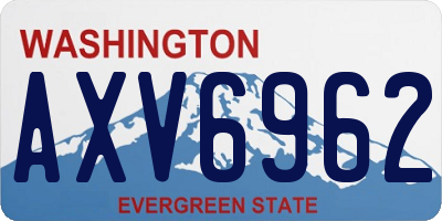 WA license plate AXV6962