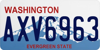 WA license plate AXV6963