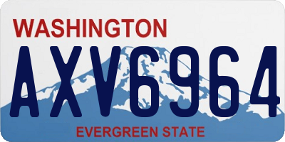 WA license plate AXV6964