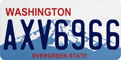 WA license plate AXV6966