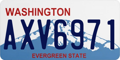WA license plate AXV6971