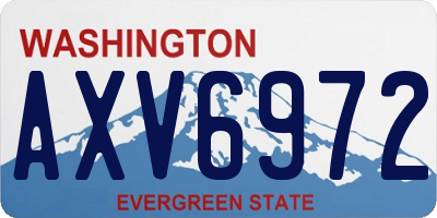WA license plate AXV6972