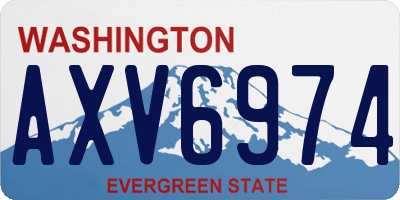 WA license plate AXV6974