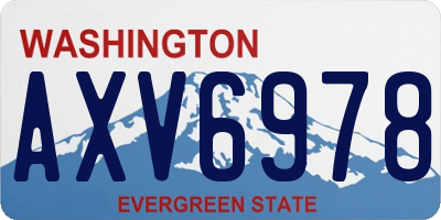 WA license plate AXV6978