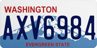 WA license plate AXV6984