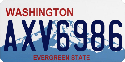 WA license plate AXV6986