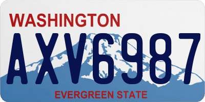 WA license plate AXV6987