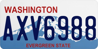WA license plate AXV6988