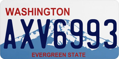 WA license plate AXV6993