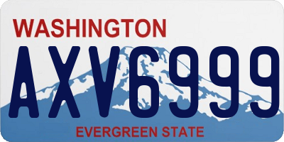 WA license plate AXV6999