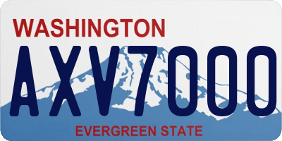 WA license plate AXV7000