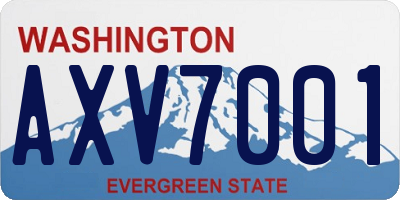 WA license plate AXV7001
