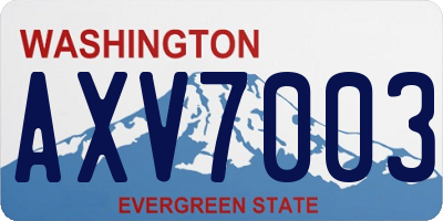 WA license plate AXV7003