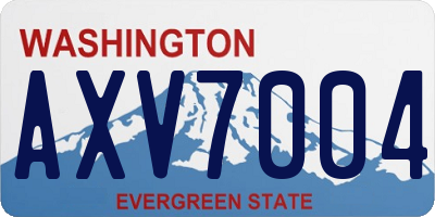 WA license plate AXV7004