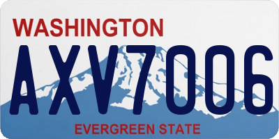 WA license plate AXV7006