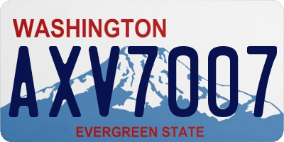 WA license plate AXV7007