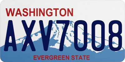 WA license plate AXV7008