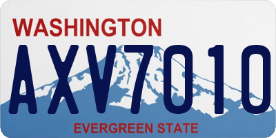 WA license plate AXV7010