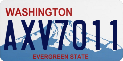 WA license plate AXV7011
