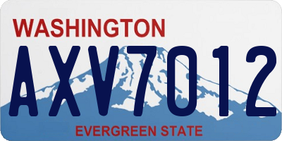 WA license plate AXV7012