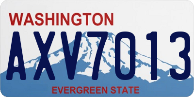 WA license plate AXV7013