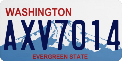 WA license plate AXV7014