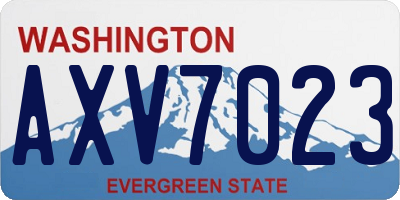 WA license plate AXV7023