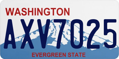 WA license plate AXV7025