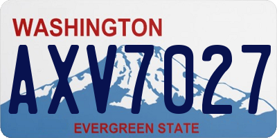 WA license plate AXV7027