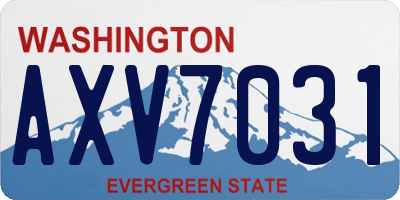 WA license plate AXV7031