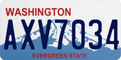 WA license plate AXV7034