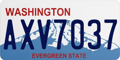 WA license plate AXV7037