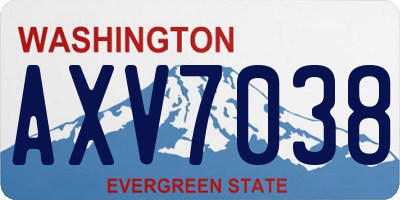 WA license plate AXV7038