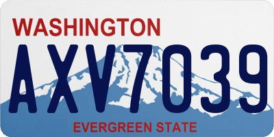 WA license plate AXV7039