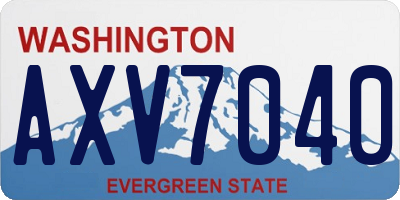 WA license plate AXV7040