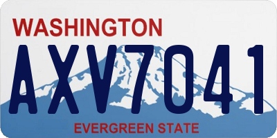 WA license plate AXV7041