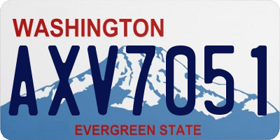 WA license plate AXV7051