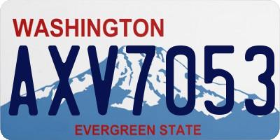 WA license plate AXV7053