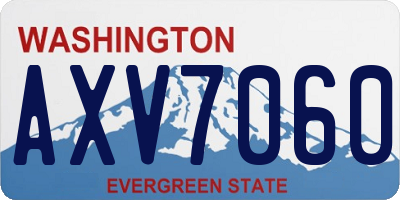 WA license plate AXV7060
