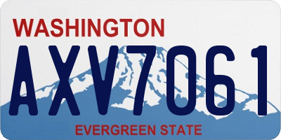WA license plate AXV7061